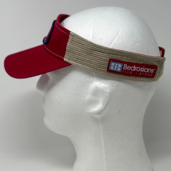 California Angels Visor Hat Cap Anaheim MLB Baseball Trucker Mesh Strapback Red - Picture 6 of 9